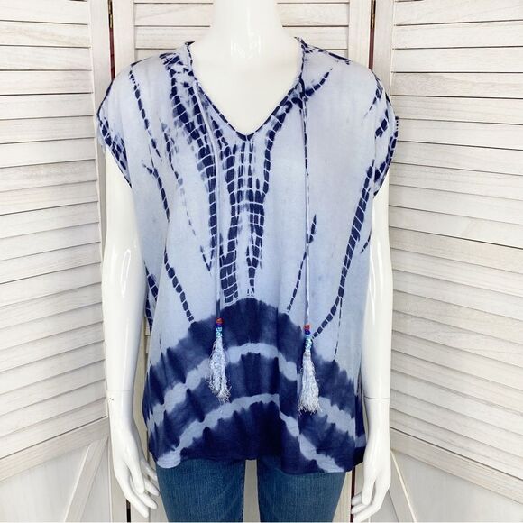 Romeo & Juliet Tie Dye Pullover Blouse Blue Small - Picture 1 of 12